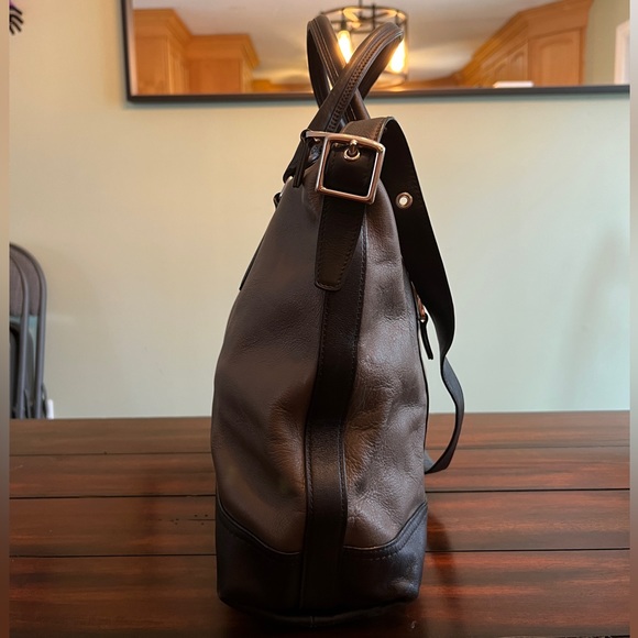 Coach Colorblock Black Leather Satchel style #19902 - Picture 3 of 6